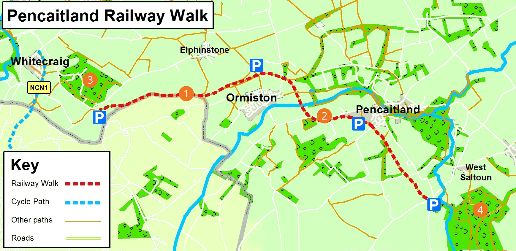 Pencaitland Railway Walk map