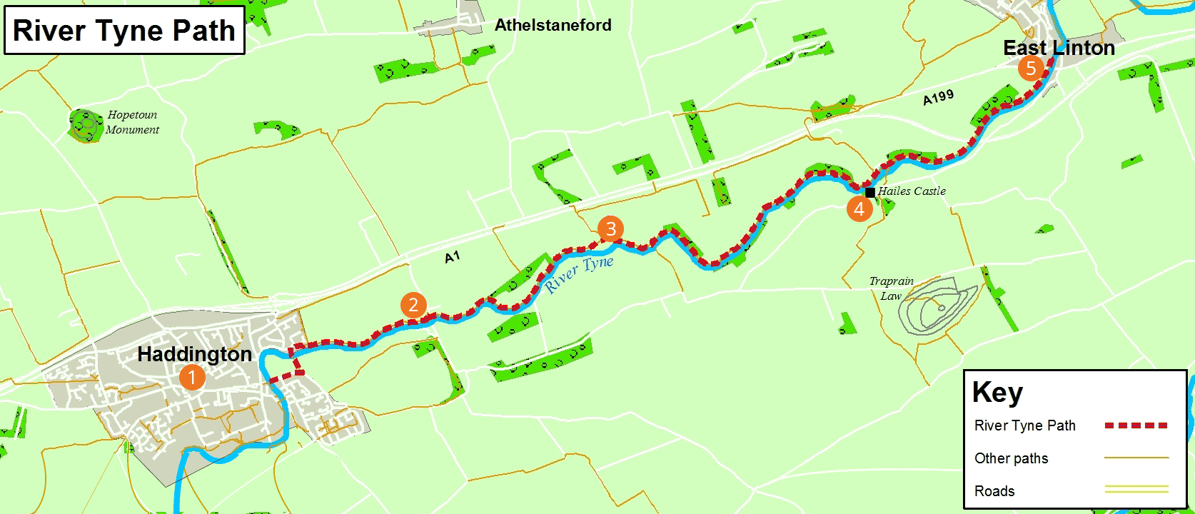 River Tyne Path map