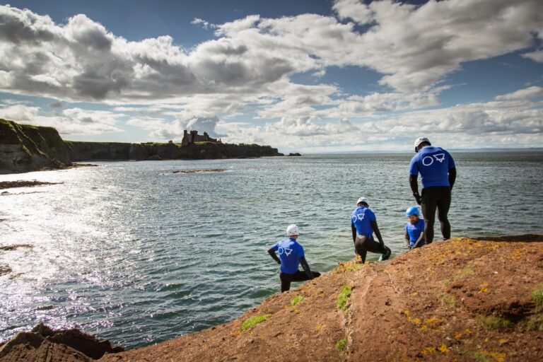 Coasteering in East Lothian Seacliff Beach and Tantallon Castle 768x512
