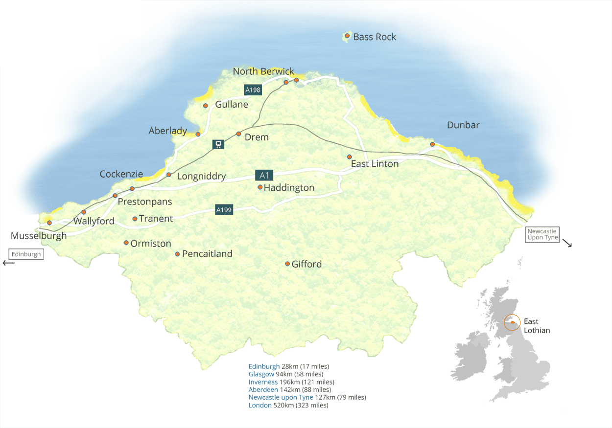 Map Of East Lothian Coastline Travel To East Lothian - Visit East Lothian